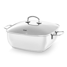 FISSLER Bräter SECURAL eckig 28 x 28 cm Antihaftbeschichtet Glasdeckel INDUKTION
