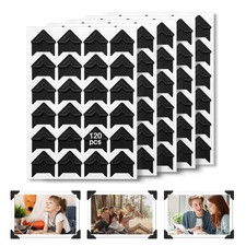 120Pcs Black Photo Picture Mounting Corners,Acid Free Photo Corner Self Adhesive