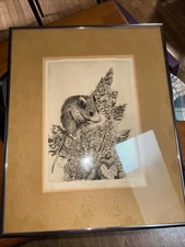 LINDA LLOYD, Original Etching, Field Mouse, Signed Numbered