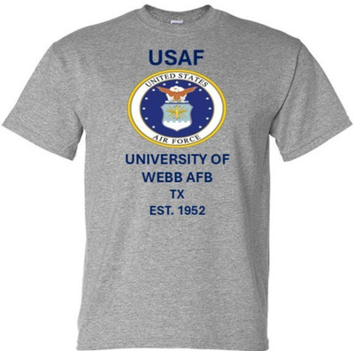 AIR FORCE*UNIVERSITY OF WEBB  AFB*TX*1952SHIRT.USAF OFFICIAL LICENSE