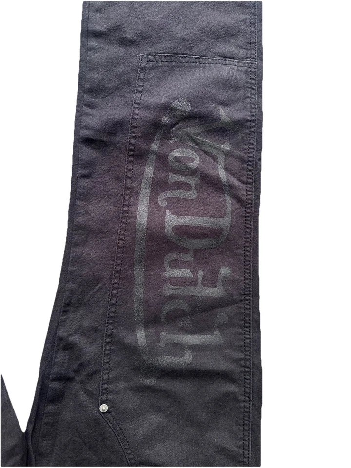 Pantalones de mezclilla bordados con globo volador de carpintero de algodón negro Von Dutch 30x32 nuevos con etiquetas Foto 2 de 4