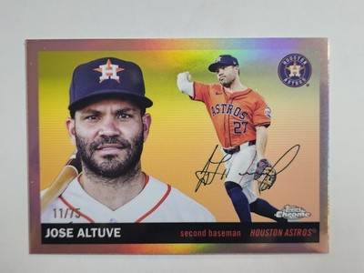 2025 Topps Chrome Platinum Jose Altuve Rise Gold Refractor /75 Astros #13