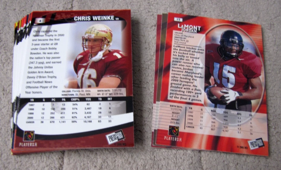 2001 Press Pass & Press Pass SE Football (Pick Choose Complete) - Image 2 of 2