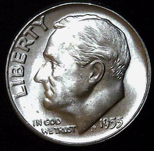 1955-P 10C Roosevelt Dime BU 90% Silver 26owt0302-1