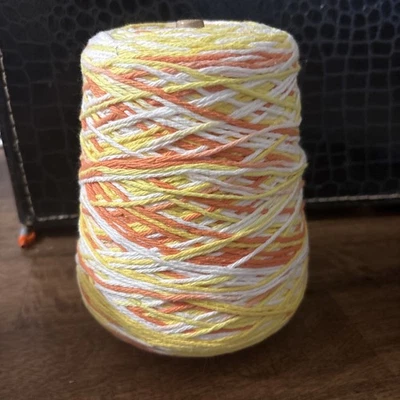 Lily Sugar'n Cream Cotton Cone Yarn, 14 oz, Yellow Orange Ombré, 1 Cone NWOT - Image 1 of 4