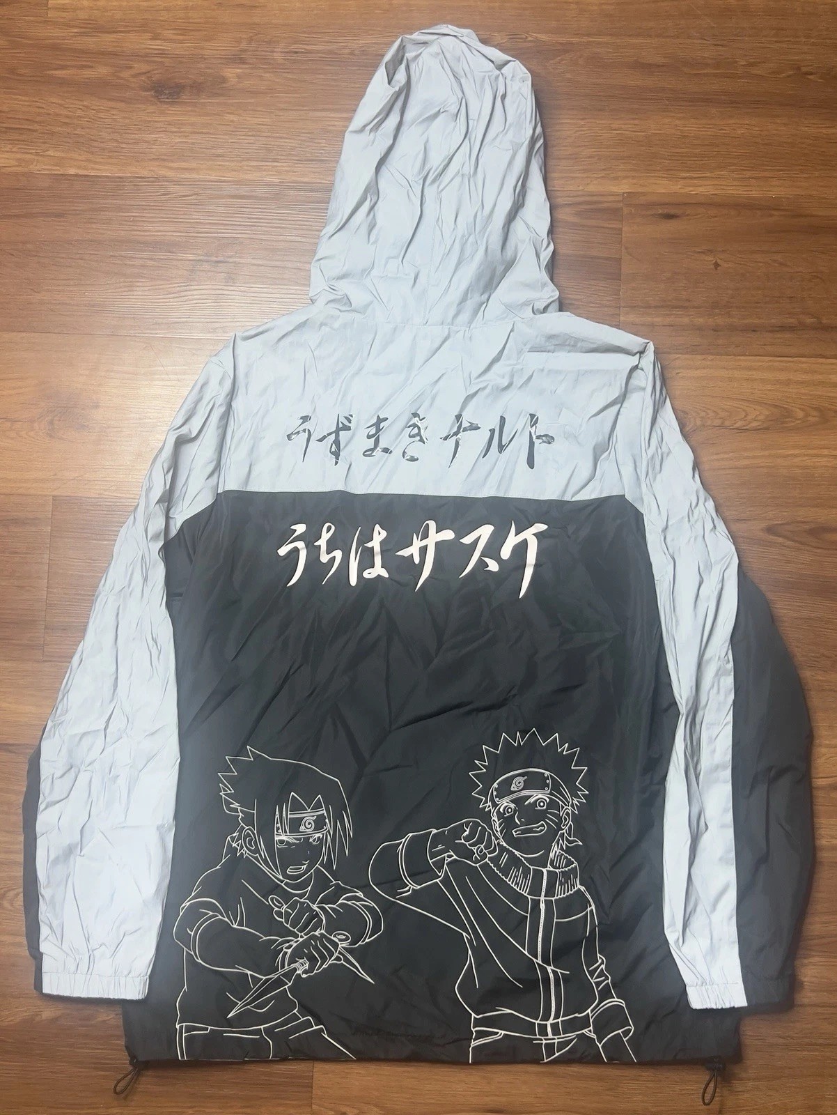 Chaqueta Anorak Negra Reflectante Atsuko Sasuke Naruto Talla Grande
