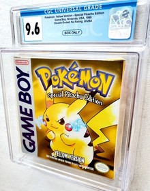 MINT Pokemon Yellow Sp Pikachu Nintendo GameBoy CGC 9.6 Box Only Graded WATA PSA