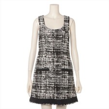 USED PRADA 22SS COTTON X LINEN SLEEVELESS DRESS VERYGOOD
