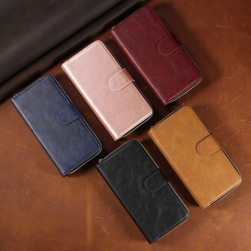 Zip Wallet Case Magnetic Flip Cover for iPhone 6S 7 8 Plus XR 11 12 13 14 15 16 - Picture 2 of 17