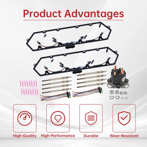 Arnés de juntas de cubierta de válvula + 8 bujías incandescentes + relé para Ford 98-03 7,3 L diésel EE. UU. - Imagen 4 de 18