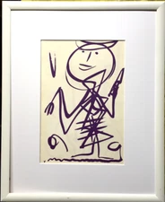 A.r.penck Serigraphy 22x33cm, from "Lyrik" 1987, Certificate + Frame 55x43cm
