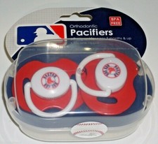 MLB Boston Red Sox Pacifier set of 2 Solid Color w/Case by baby fanatic
