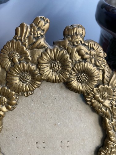 Vintage Brass Flowered Design Photo Frame - Picture 4 of 11