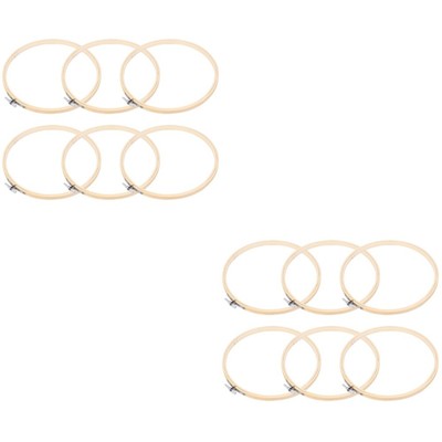  2 Pack Stickrahmen Bambus Kreis Kreuzstich Mini-Nähset Stickstift Sticknadeln