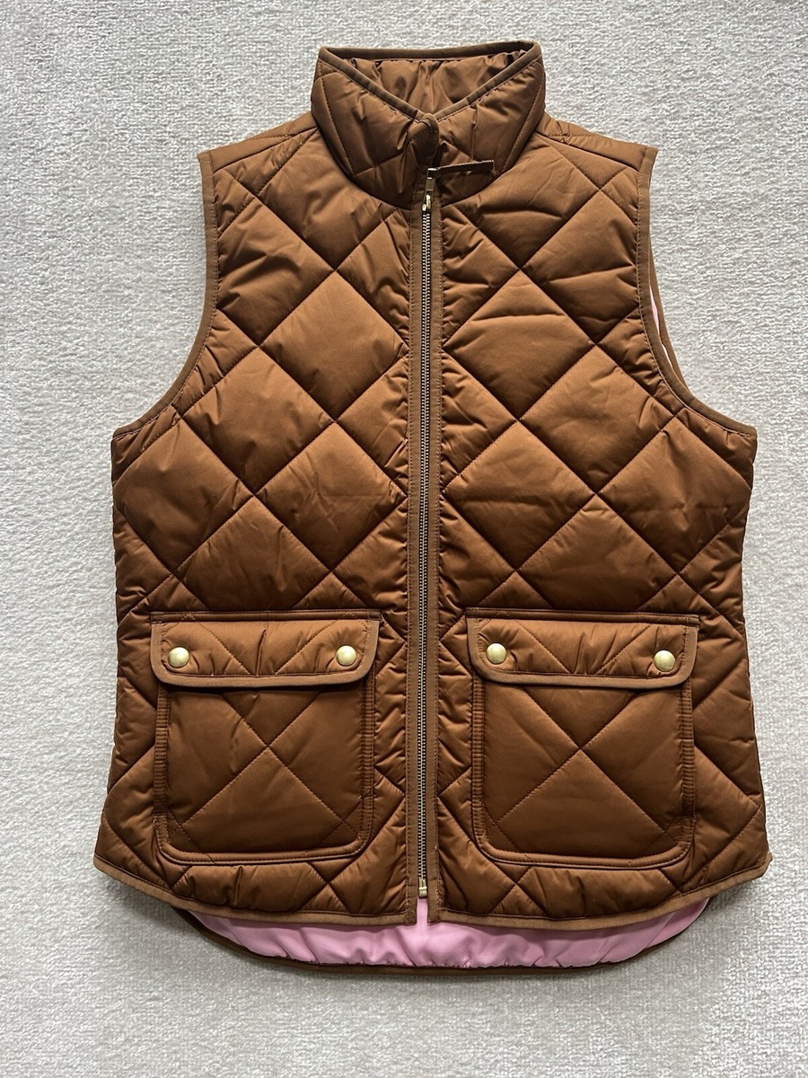 J Crew Quilted Chesnut Brown Quilted Women's Vest- Size XS