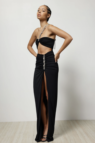 LEXI Womens HALO DRESS - BLACK Size 4 Black Maxi - Picture 3 of 6