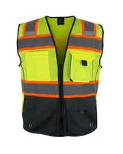 High Visibility Safety Vest Multi Pockets ANSI Class 2 Chaleco Reflactante