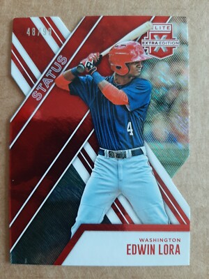 EDWIN LORA 2017 PANINI ELITE EXTRA EDITION STATUS #112 RED DIE CUT #'d ...