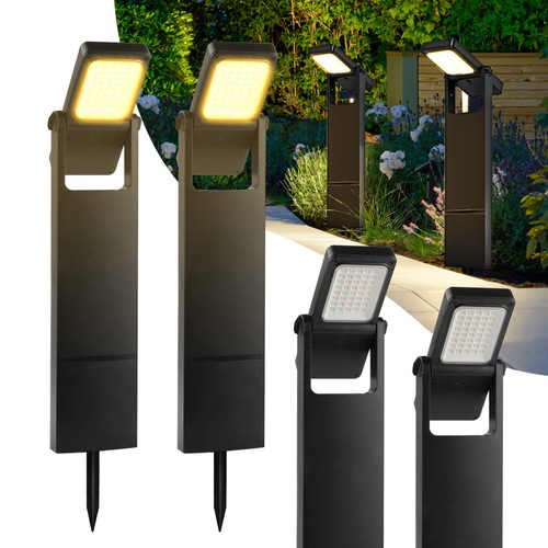 2x Verstellbare IP64 Solar Stecklichter, 200lm Hochhell + 12h Laufzeit, 2200mAh - Bild 18 von 19