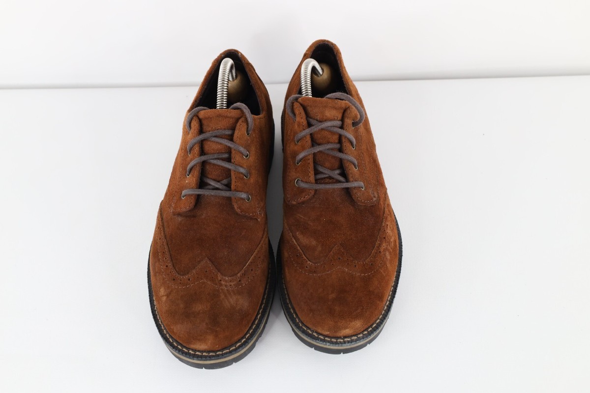 LL Bean Vintage Men’s Suede Leather Flannel Lined Wingtip Commando Lug Brown Sz8 L.L. Bean Men main image 3
