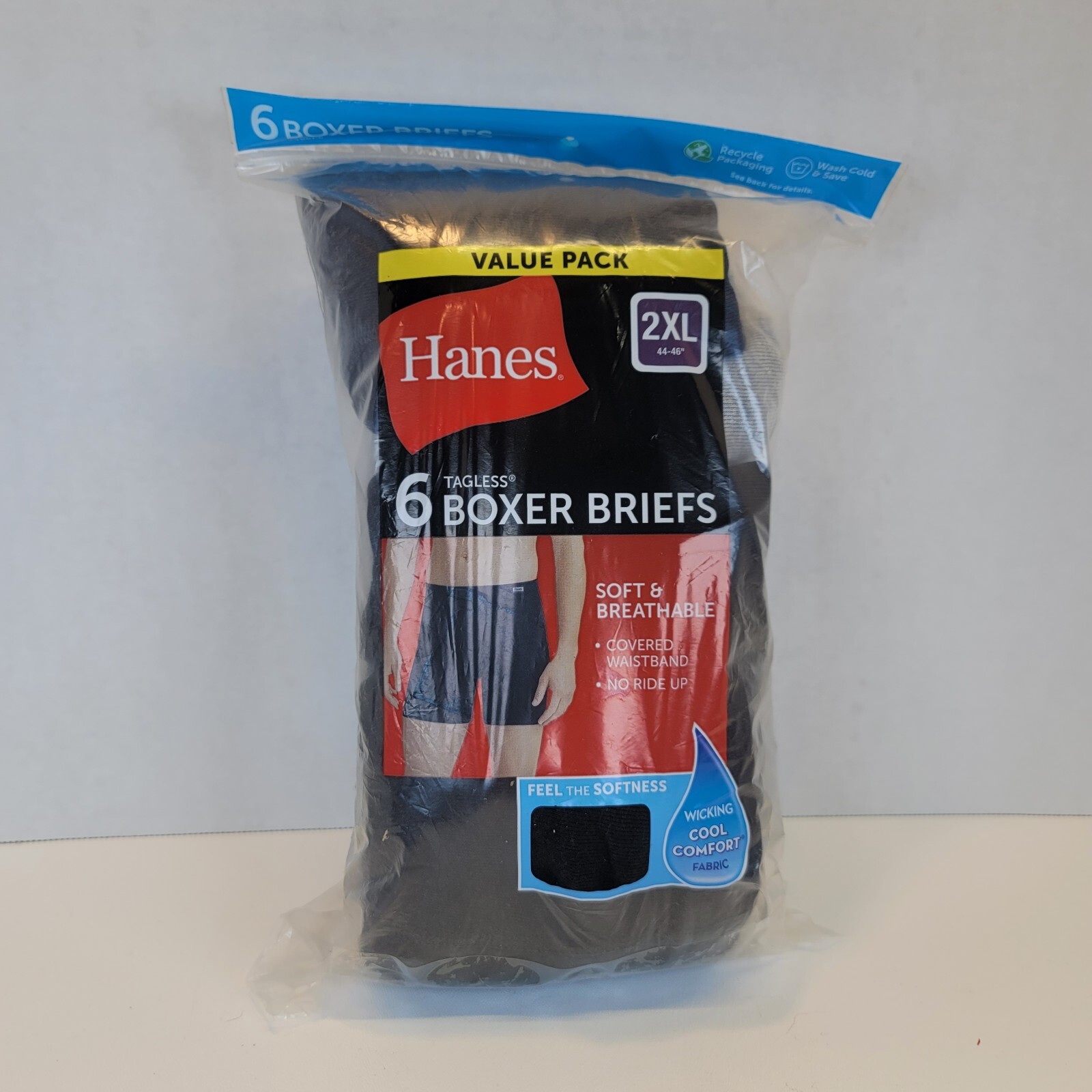 Hanes Men's Tagless Boxer Brief, Assorted Colors Size 2XL Value