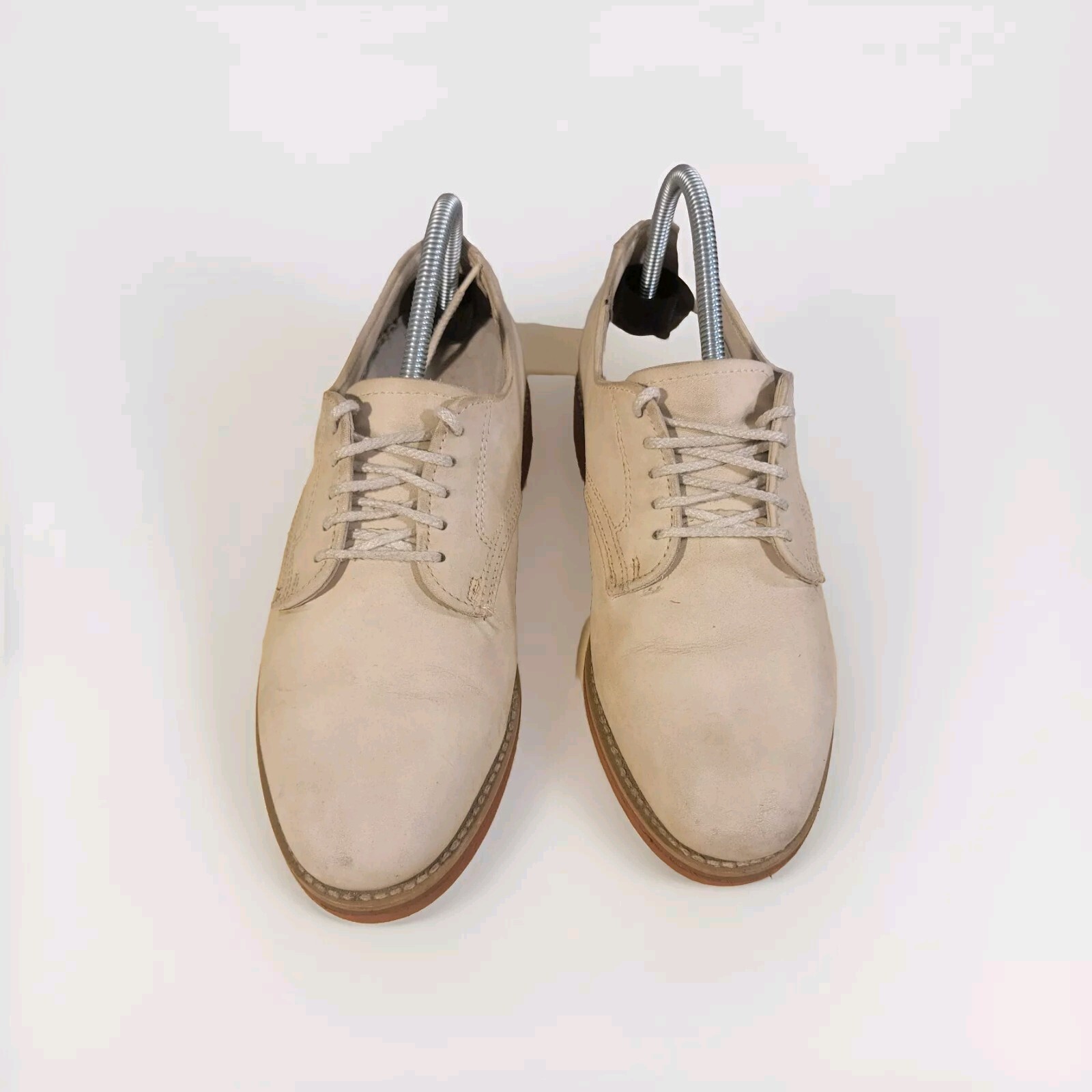 SAOLA Scarpe Oxford DEXTER da uomo 8 5 beige marrone punta rotonda stringate suola rossa leggera