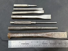 CRAFTSMAN P&C ENDRES COLD CHISELS UNDERLINE HAND TOOL LOT 11 14 USA PIN PUNCH