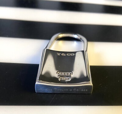 Tiffany & Co. .925 Silver *RARE* 1837 Padlock Keyring Very Good