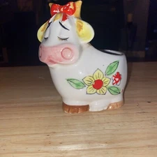 Vintage Anthropomorphic Cow Sugar Bowl Ebrink Japan