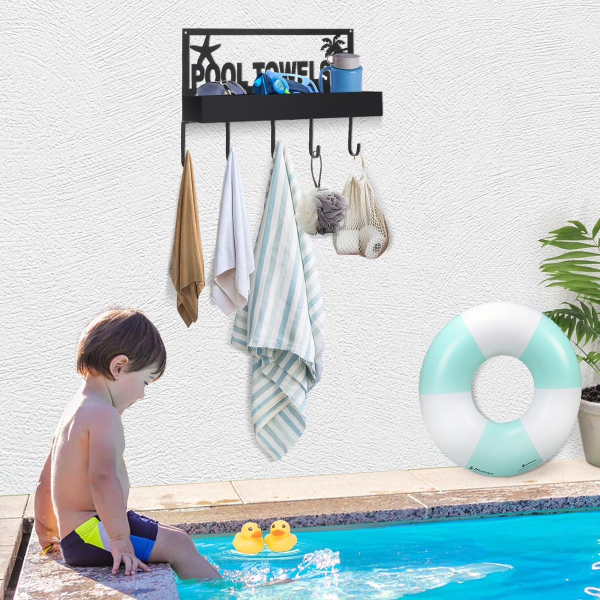 Towel Drying Rack Pool Towel Rack Outdoor Poolside Beach Drying