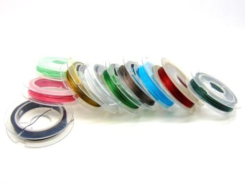 10 x 10m Mixed  Pack Tiger Tail Beading Wire 0.38mm = 100m Random  Colours P182 - Picture 1 of 1