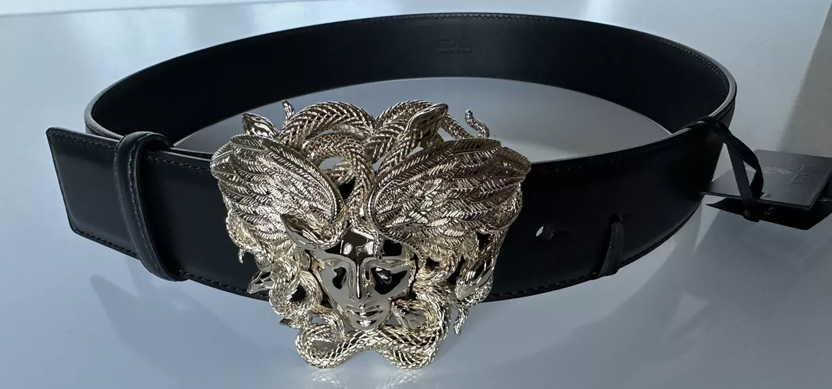 Versace Medusa Slide Buckle Calf Leather Belt on SALE