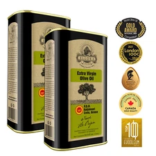 Greek Extra Virgin Olive Oil, Single Estate PDO, Global Gold Awards, 33.8oz X 2