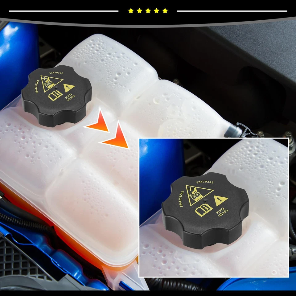 Tapa de recuperación de refrigerante de radiador 68442532AA para Jeep Grand Cherokee 2016-2021 negra Foto 2 de 4