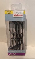 Walgreens 3 Pack Reading Glasses +2.50 Walgreens 3 Pack Reading Glasses +2.50