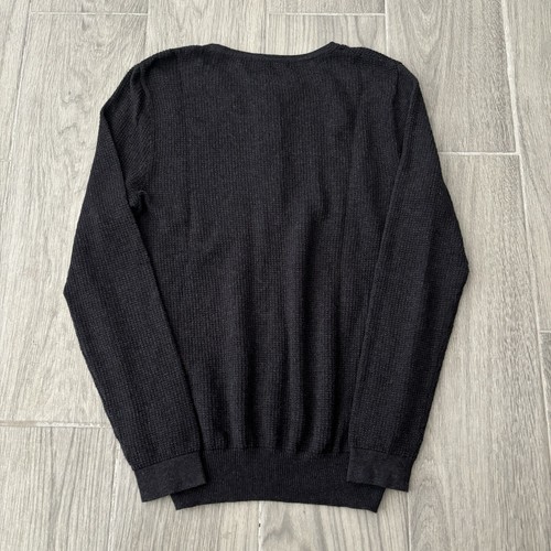 WOOLOVERS Women’s XS Dark Grey Cashmere Cotton Blend Henley Pullover Sweater - Picture 2 of 8