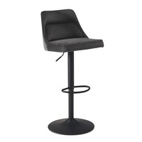 Barhocker FineBuy KüChenhocker Samt Grau Hocker Bistrohocker Drehbar Barstuhl