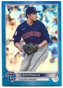 2022 Topps Chrome Logofractor #14 Eli Morgan RC /150 Blue Cleveland Guardians LE