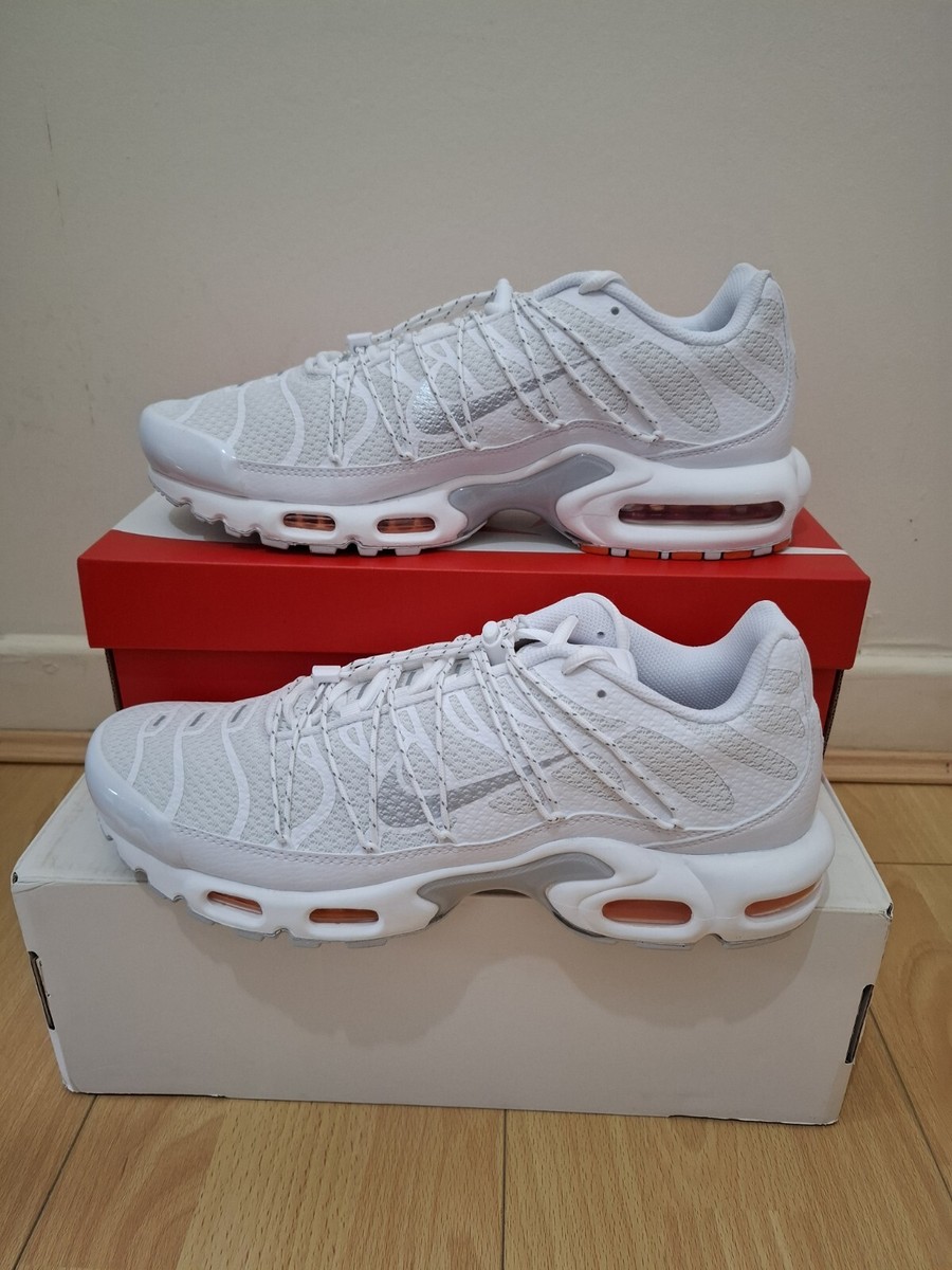New Nike Air Max Plus UTILITY Tn White Safety Orange Men's UK Size