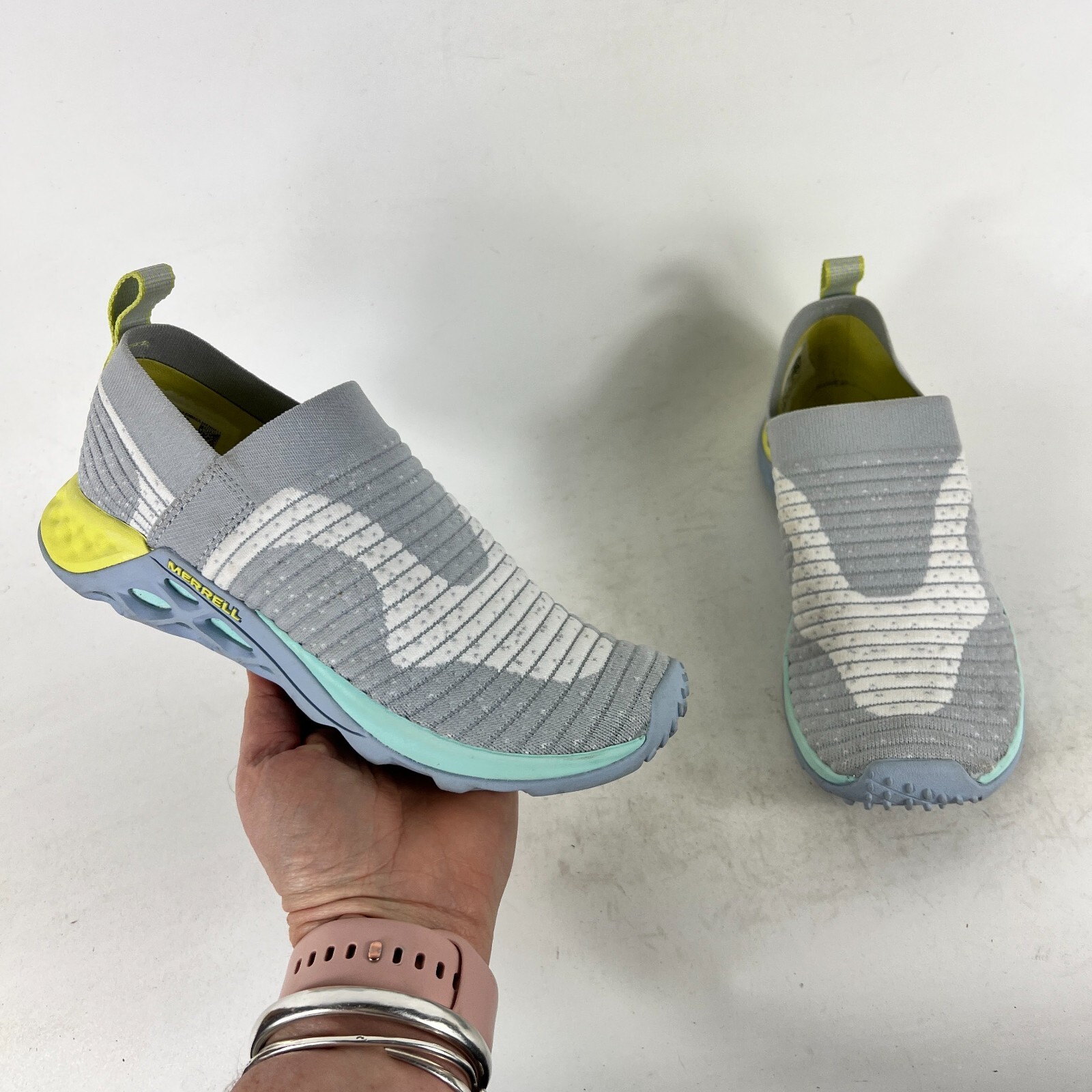 Merrell Range senza lacci AC+ sneaker donna 6 scarpe slip on grigio ghiaccio J97768