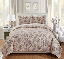 Luxury Home Collection 3 Piece King/Cal King Quilted Reversible Coverlet Beds...
