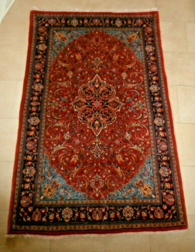 Orient Teppich Perser Tepich *Sarough* 170 x 110 cm Rot Beige Blau Handgeknüpft - Bild 1 von 12
