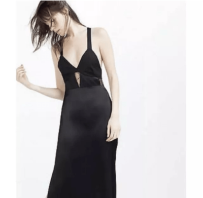 Zara Satin Lace Backless Maxi Dress with slits size Medium | eBay