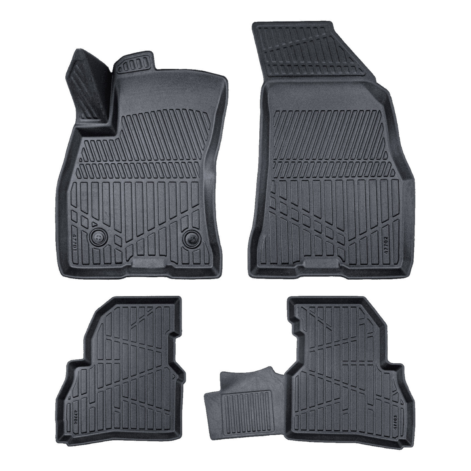 Tapis de sol en caoutchouc 3D noir pour Fiat Doblo de 2015 à 2022