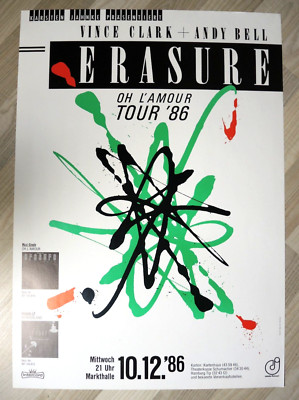 Gr. ORIGINAL Konzertplakat Erasure - Oh L'amour Tour '86 , Hamburg 1986