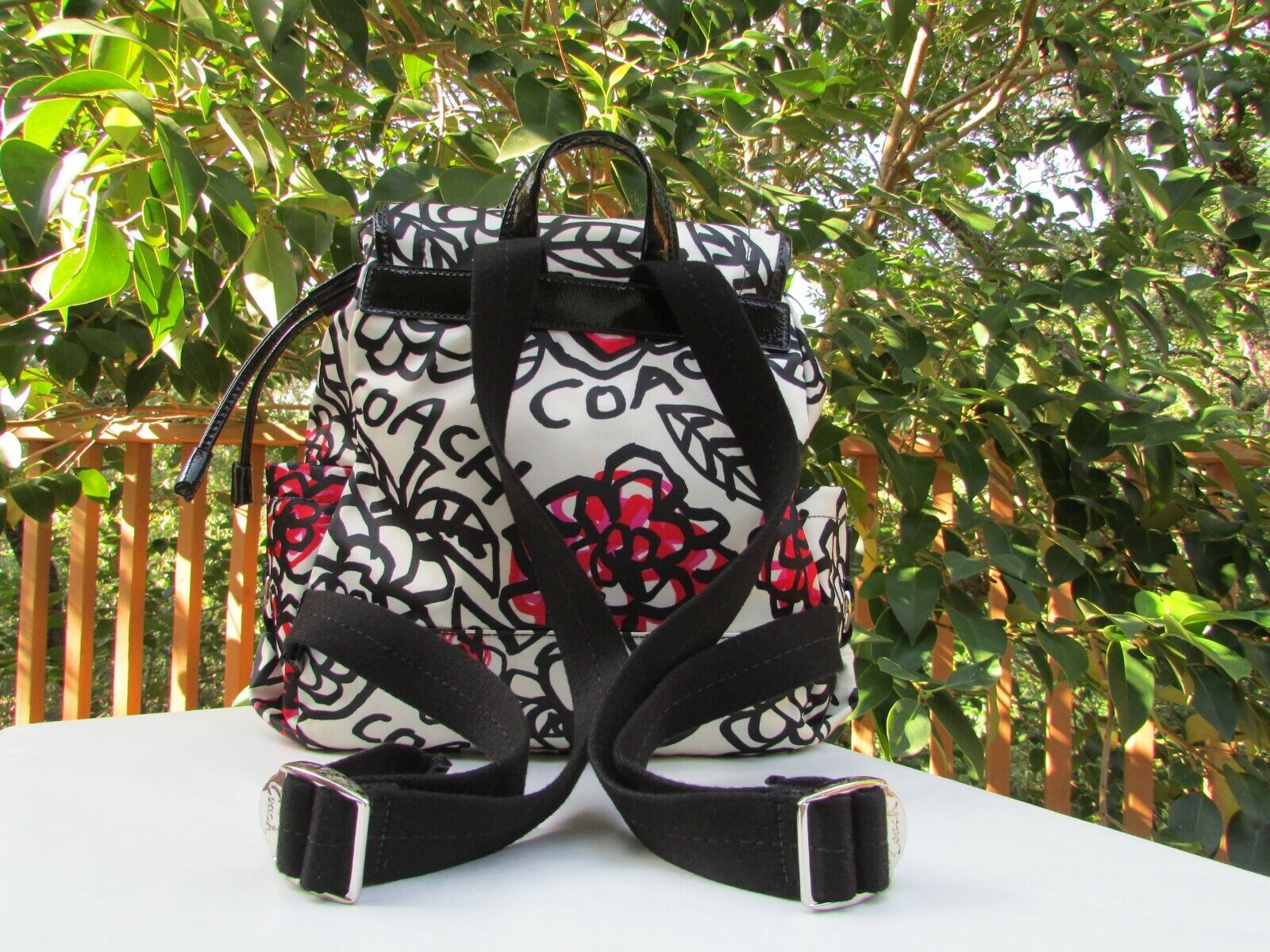 Coach Poppy "Daisy Floral Graffiti Nylon Backpack… - image 3