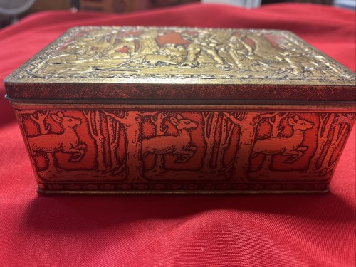 Vintage Riley's Hinged Toffee Tin Hunters Robin Hood made in England, VGC