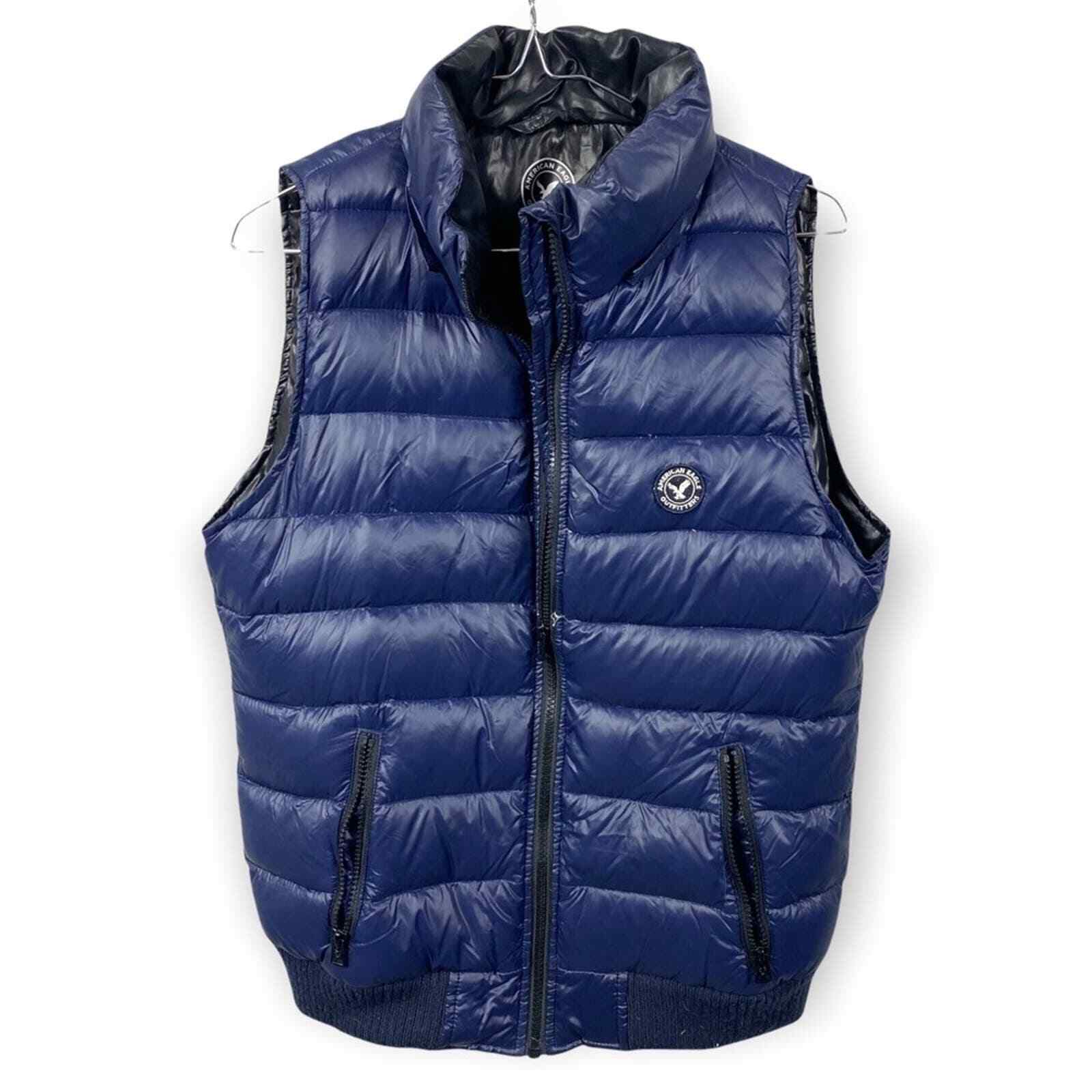 American Eagle navy down vest - image 1