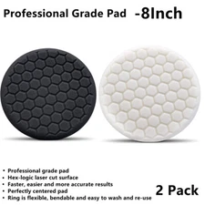 8Inch Hex Logic foam Polishing spong pads Buffing Pad Look & Loop Grade Pad 2PCS