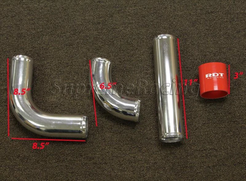 RDT UNIVERSAL 12 PIEZAS TUBERÍA ALUMINIO NEGRO + ACOPLADOR AZUL HONDA/ACURA/TOYOTA/MAZDA Foto 2 de 3